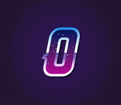80s Style Retro Sci-Fi Universe Font Vector Stock Illustration
