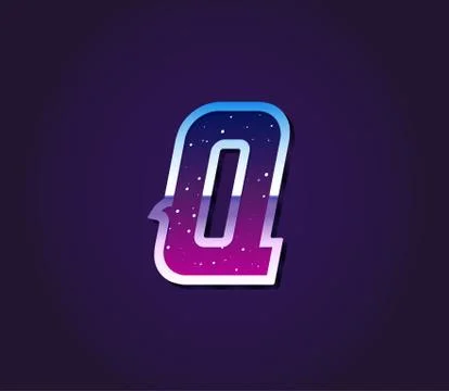80s Style Retro Sci-Fi Universe Font Vector Stock Illustration