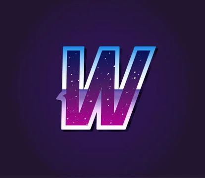 80s Style Retro Sci-Fi Universe Font Vector Stock Illustration