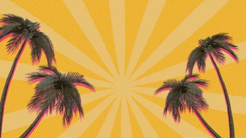 80s Style Tropical Beach Motion Graphics Background Stock Footage 322635579