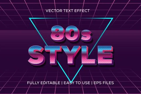 80s style vector text effect fully editable Stock Illustration