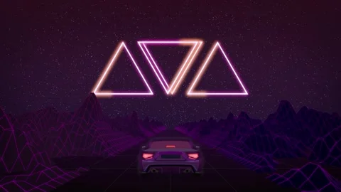 80s Synth Retro Futuristic Loop Background Stock Footage 263888055