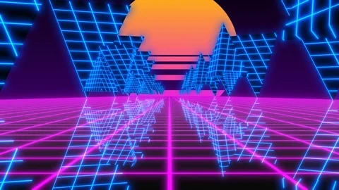 80's synthwave and retrowave futuristic ... | Stock Video | Pond5