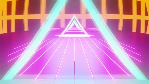 80s Synthwave Hi Tech Vj Loop Video 4K Stock Footage 133616435