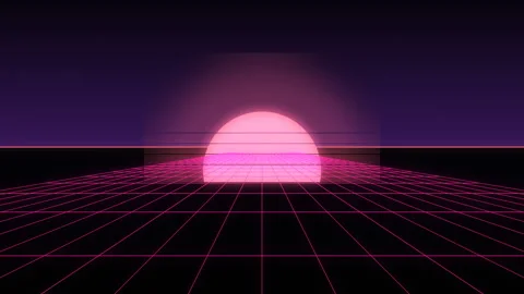 80s synthwave retrowave Classic pink purple perspective grid scrolling toward Stock Footage 335172287