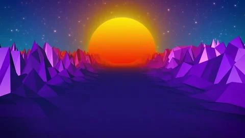 80s Synthwave Sun Approach Animation Vídeos de archivo 310550213