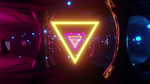 80s Triangle Cave Sci-fi Background 스톡 동영상 150510619