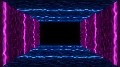 80s VHS tape style particle landscape VJ motion abstract neon intro Illustrazione stock