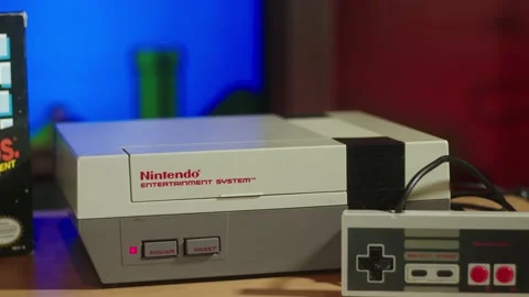 80s Vintage Video Game System Stock Footage