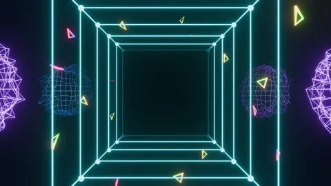 80s Wireframe Neon Stock-Footage 317902976