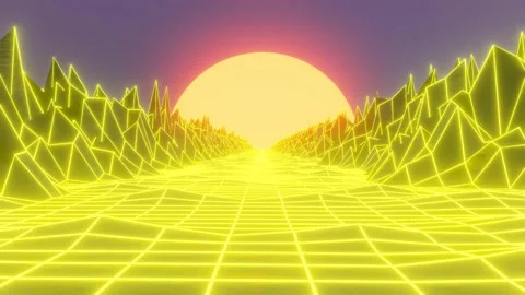 80S Yellow Vintage Loop Animation Stock Footage 138396058