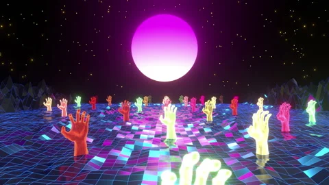 80s Zombie Hand Background Video stock 258046549