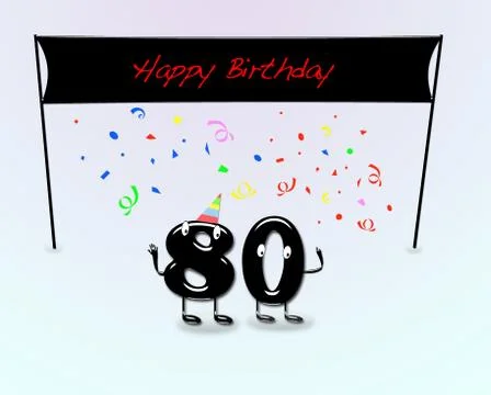 80th birthday party. Stock Illustration