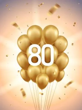 80th Year Anniversary Background Stock Illustration