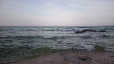 81 evening stone beach dungun malaysia Stock Footage 145758795