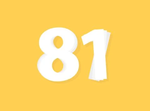 81 Number vector, modern layers design font. Eps10 illustration Stock Illustration