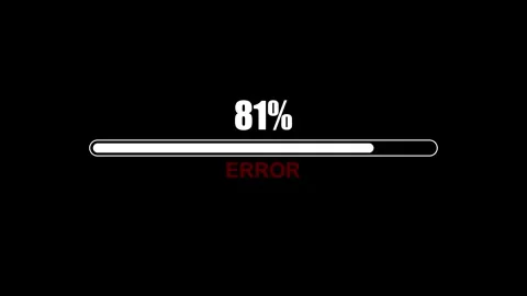 81 Percent loading error bar animation isolated on black background Stock-Footage 321469398