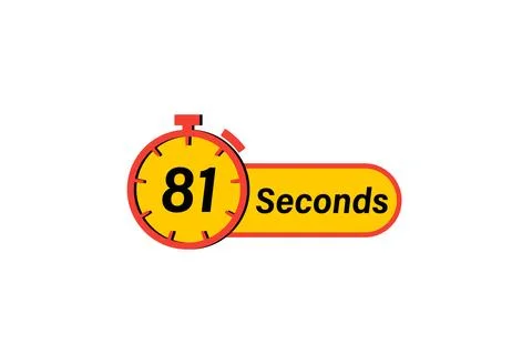 81 Seconds timer Clock, Timer icon, countdown icon. Time measure. Chronomet.. Stock Illustration