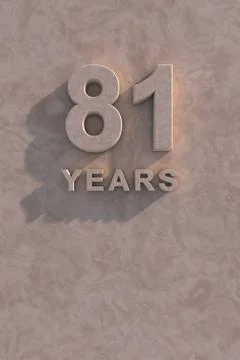 81 years 3d text Stock Illustration