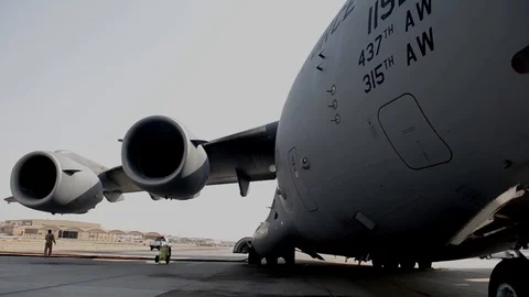 816 EAS pilot a mission in support of Combined Joint Task Force - 2016 Stock Footage 89213807