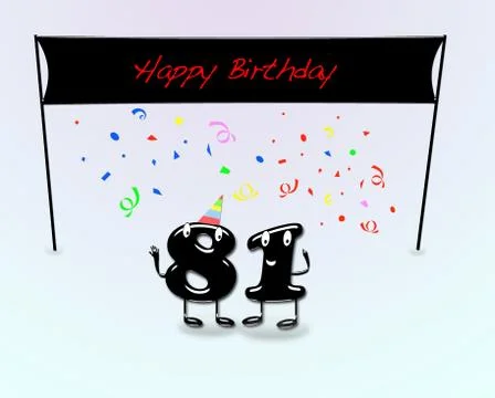 81th birthday party. Stock Illustration