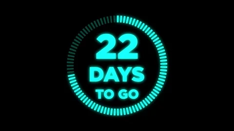 82 days count animation isolated on black background Stock Footage 321478557