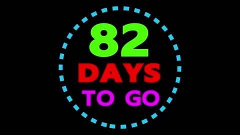 82 days to go countdown on black background Vidéo 330441714