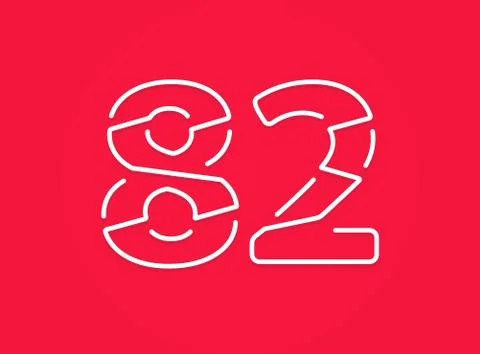 82 number. Modern trendy, creative style design. For logo, brand label, desig Stock Illustration