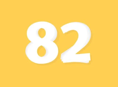 82 Number vector, modern layers design font. Eps10 illustration Stock Illustration