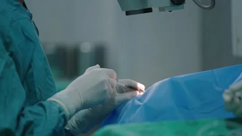 82 Surgeon Preparing Eye for Surgery with Liquid Injection - Medical Stock  Stock Footage 294917275