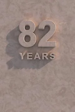 82 years 3d text Stock Illustration