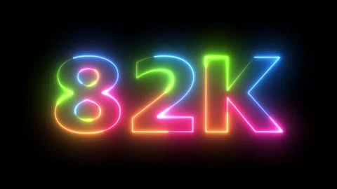 82K Neon Sign Animation Dynamic Glow Effect Bright Colorful Display Black B.. Vídeos de archivo 330419601