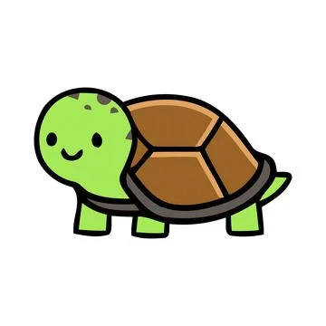 83. Cute Cartoon Turtle Vector Illustration Stock Illustration