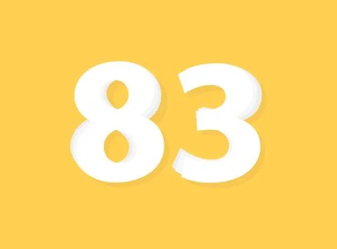 83 Number vector, modern layers design font. Eps10 illustration Stock Illustration