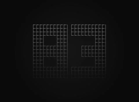 83 vector number made of metal chain link fence. For logo, brand label, desig Stock Illustration