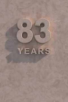 83 years 3d text Stock Illustration