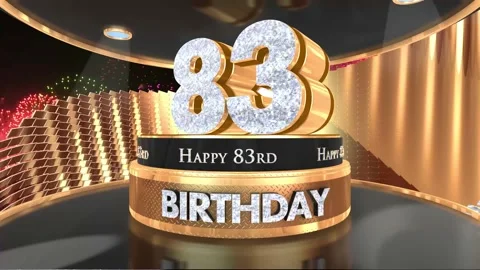 83 years birthday with fireworks Stock Footage 232267053