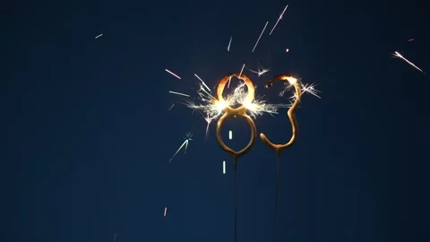 83 years celebration festive background made with Bengal fires Vidéo 323965502