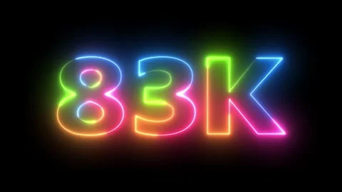 83K Neon Text Animation Multicolored Glowing Numbers Black Background Digit.. Vidéo 330419647