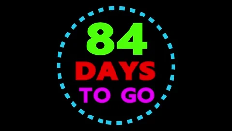 84 days to go text animation on black screen 動画素材 330441697