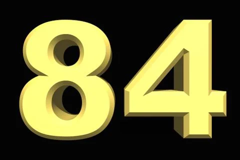 84 eighty-four number 3d blue on a dark background Stock Illustration