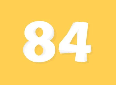 84 Number vector, modern layers design font. Eps10 illustration 스톡 일러스트
