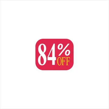 84 offer tag discount vector icon stamp on a white background Illustrazione stock
