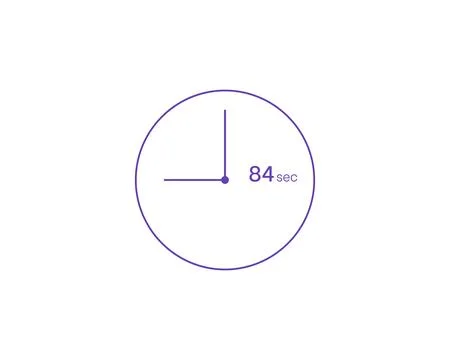 The 84 seconds, Timer 84 sec icon, stopwatch vector icon. Clock and watch, .. 库存插图