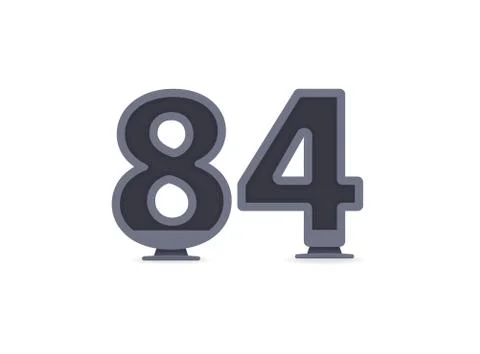 84 vector number design. For logo, brand label, design elements, corporate id Stock Illustration