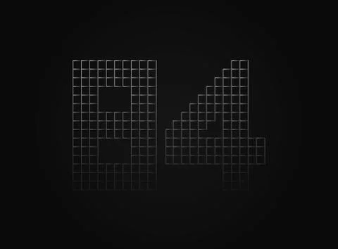 84 vector number made of metal chain link fence. For logo, brand label, desig Stock Illustration