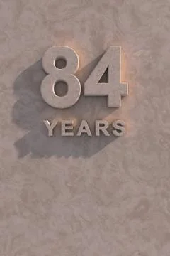 84 years 3d text Stock Illustration