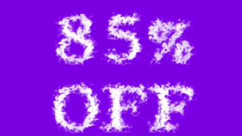 85% Off cloud text effect violet isolated background Stock Footage 139606761