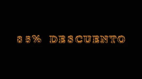 85% descuento fire text effect black background Stock Footage 136499743
