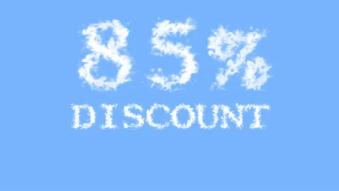 85% discount cloud text effect sky isolated background Stock Footage 139640547